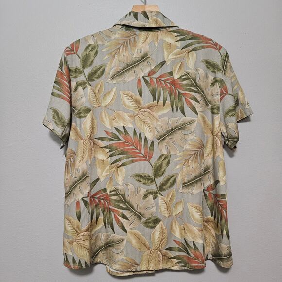 Caribbean Joe Petite L Floral Rayon Luau Shirt Tropical Beach Resort - Picture 2 of 8